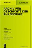 Archiv Fur Geschichte Der Philosophie