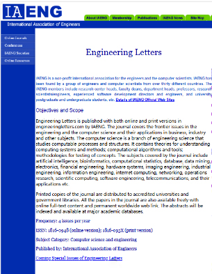 Engineering Letters